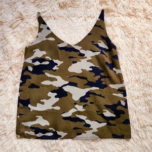 Banana Republic Green Navy Camo Spaghetti Strap Camisole - Size XS